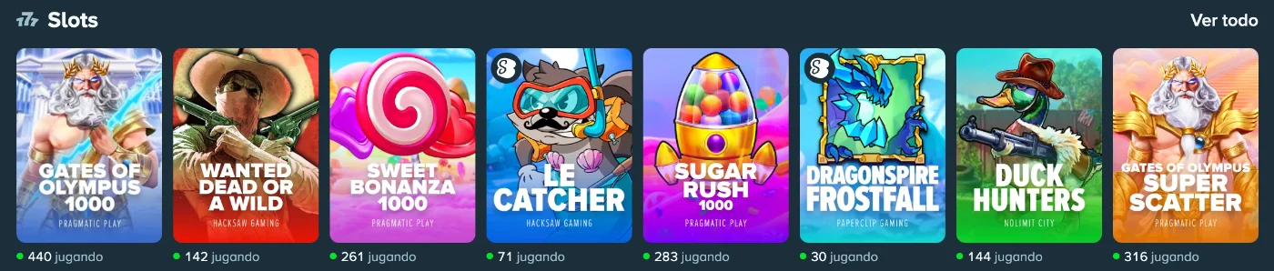 Juegos de tragamonedas y slots online en Stake Casino